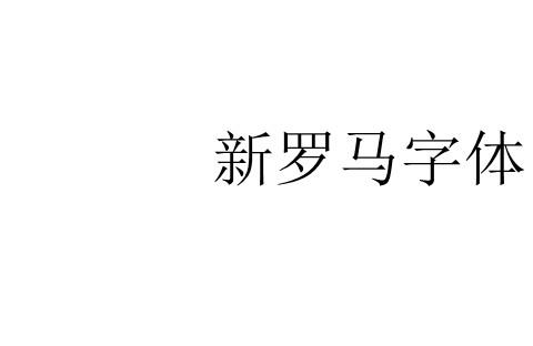 新罗马字体Times New Roman