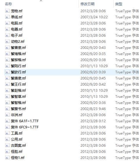 中文字体ttf