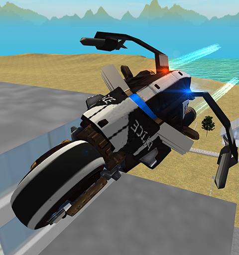 Flying Police Motorcycle Rider