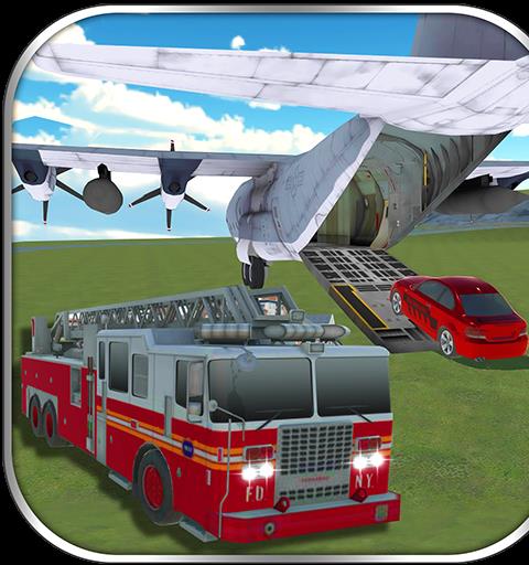 Firefighter Car Transporter 3D