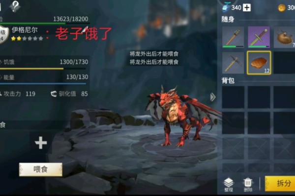 冰原守卫者龙饿了吃什么